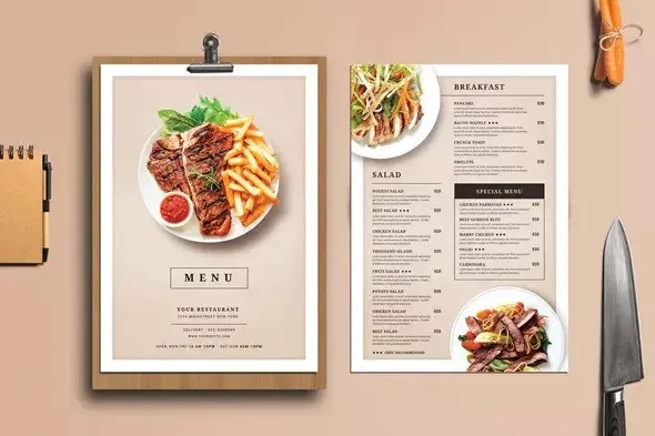 Restaurant menu design